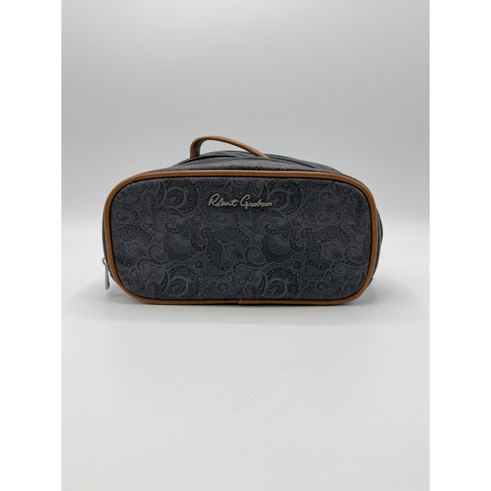 Robert Graham Black Paisley Double Zip Dopp Kit Mens Travel Toiletry Bag AS IS
